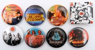 Red Hot Chili Peppers Badges 8 X Red Hot Chili Peppers Pin Badges