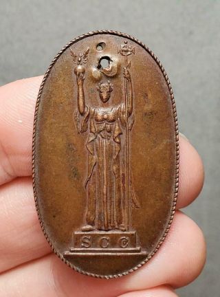 Antique 1893 Columbian Exposition Sc Co.  Elongated Copper Medal Or Coin