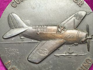 antique and rare bronze medal of Curtiss Helldiver 2