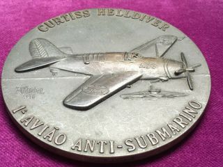 antique and rare bronze medal of Curtiss Helldiver 3