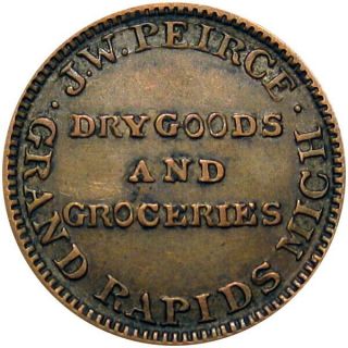 1861 Grand Rapids Michigan Civil War Token J W Peirce