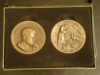 John F Kennedy/saint Francis Of Assisi Catholic Digest Sterling Silver Box Set