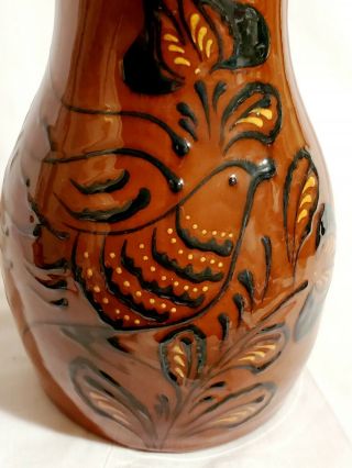 Ned FOLTZ REDWARE Pottery Pitcher – Dove Design - 9 