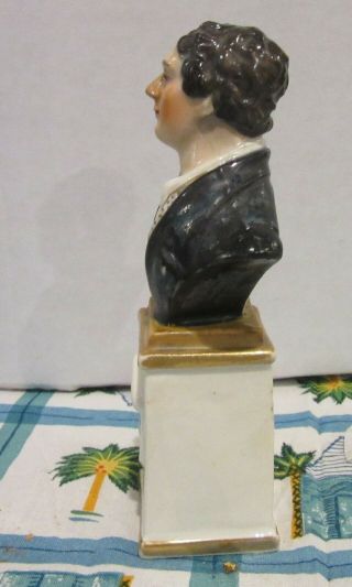Lord Byron Porcelain Bust Staffordshire Ca 1870 6 Inches 3