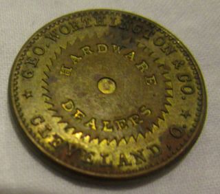 Civil War Store Card Token,  George Worthington,  175s - 1b; Cleveland,  Ohio