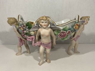 Antique Porcelain Handpainted Cherub Centerpiece Ucagco China