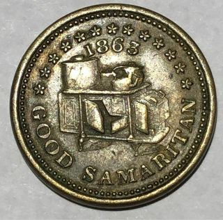 1863 Civil War Token - Good Samaritan - Fuld M1370d - 1br3 - Grand Rapids,  Mich
