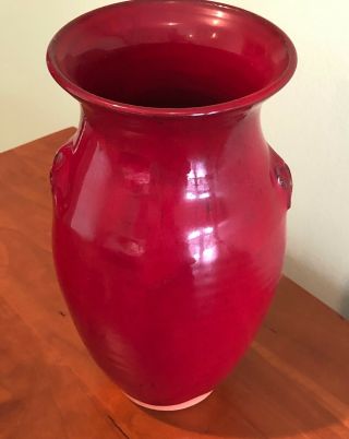 Ben Owen Iii Red Vase,  1999,  9”h X 5”w,