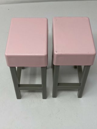 Our Generation Sweet Stop Ice Cream Truck Bar Stools Fits 18 " Dolls Pink Chairs