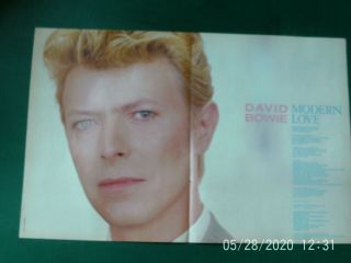 David Bowie - Modern Love 1983 Poster Centre Spread 1980s 28cm X 42cm