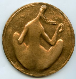 France Auguste Renoir French Painter Nude Woman Bronze Art Medal By Lay