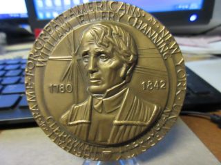 NYU Hall Of Fame William Ellery Channing by Albert Wein Bronze Medal 76mm MACO 2
