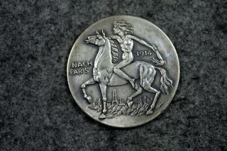 1914 - Wwi Goethe Anti - German Propaganda Bronze Medal Nach Paris J11868