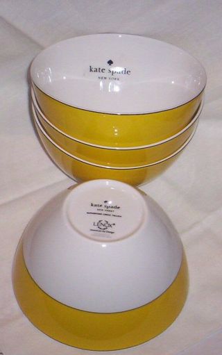 Kate Spade Rutherford Circle Yellow All Purpose Bowls - Set Of 4