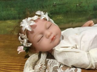 Premie Full Silicone Sexed Baby Girl Reborn Doll In Christening Gown & Veil