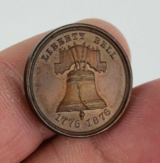 Antique 1776 - 1876 Bronze Liberty Bell Token Centennial 3