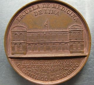 Peru - Lima Medical School Inauguration Medal 1903.  Unc.