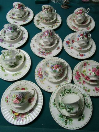 Royal Albert Trio Cups Saucer Plate Flower Of The Month Pick One