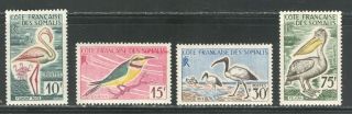 Somali Coast 1960,  Birds,  Scott 283 - 286.  Mnh