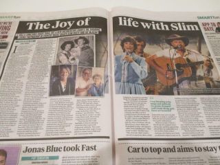 Slim Dusty Joy Mckean Sept 2020 2 Page Newspaper Clipping Article Slim & I