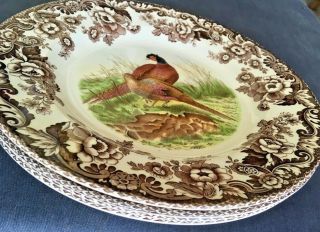 Set of 4 Spode Woodland Pheasant Game Bird - England - Dinner Plates 10 1/2 