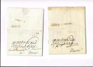 Italy - 1819 - 1859 - 4 Good Fl (stampless Covers) 2 Frascati,  2 Rieta