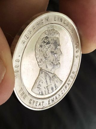 1944 Chicago Coin Club Medal Abe Lincoln 25th Anniversary Sterling Silver 3