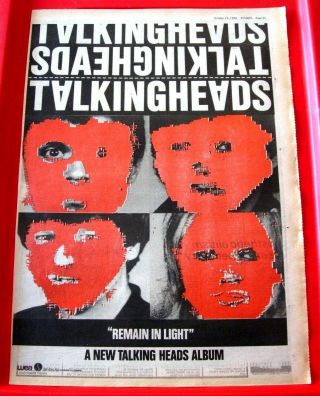 Talking Heads Remain In Light Vintage Orig 1980 Press/mag Advert Poster - Size