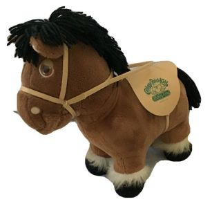 1984 Coleco Cabbage Patch Kids Brown Horse Show Pony Plush Toy Saddle Euc