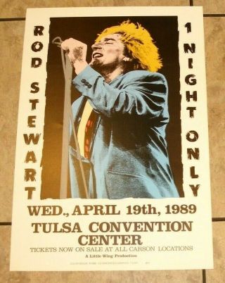 Rod Stewart Promo Poster,  Tulsa Concert 1989