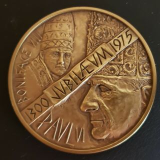 1975 Vatican Holy Year Medal Pope Boniface Viii (1300) And Paul Vi (1975)