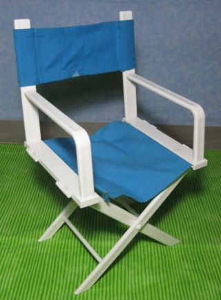 1996 American Girl Patio Furniture - Blue/white Director Chair - 18 " Dolls Battat