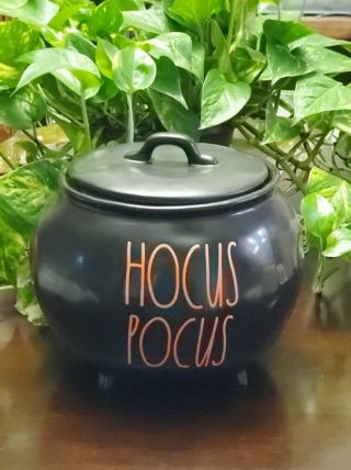 Rae Dunn Halloween By Magenta Black Hocus Pocus Large Cauldron,  Orange Writing
