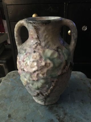 Antique Weller Silvertone Double Handled Art Pottery Vase
