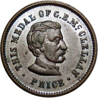 This Medal Of G B Mcclellan Price One Cent Patriotic Civil War Token
