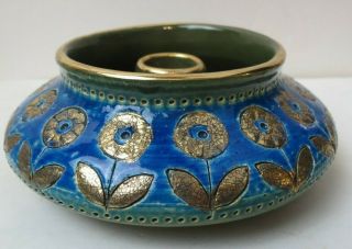 Aldo Londi Rosenthal Netter Rimini Sgraffito Bitossi Blue Pottery Candle Holder