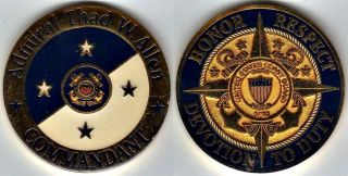 Medal: Enameled Challenge Coin: Admiral Thad Allen,  Commandant,  Us Coast Guard