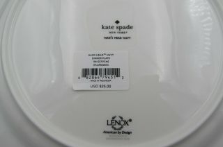 Lenox China Kate Spade NAGS HEAD Navy Dinner Plates - Set of Four 3