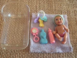 Barbie Happy Family Newborn Baby 2 " Clear Cradle Doctor Accessories 1 - 7