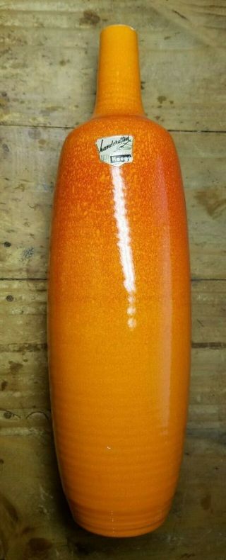 Vintage Royal Haeger Tall Vase Orange Art Pottery Mid Century 13 " Tall