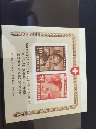 Switzerland 1941 Pro Juventute Sheet Block 6 Hinged