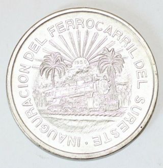 5 Pesos 1950.  Mexico.  Ferrocarril.