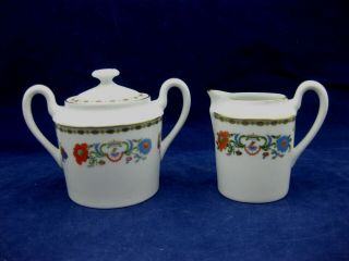 A.  Raynaud Ceralene Limoges Vieux Chine Cream And Sugar Set