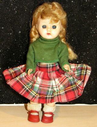 Vintage Ginger Doll - Walker Cosmopolitan 1950’s In Plaid Tagged Outfit