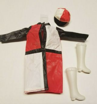Vintage Red White Blk Clone Rain Coat And Cap For Barbie Or Other