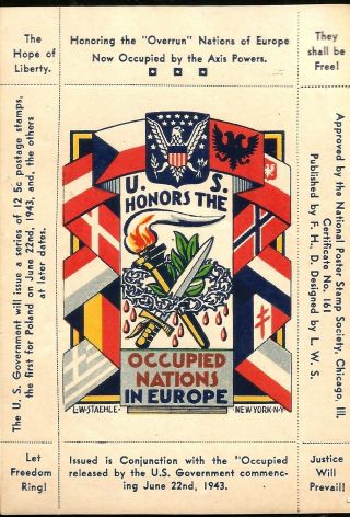 Wwii Honoring The Overrun Nations Of Europe Sheet Flags Of Nazi Occupied States