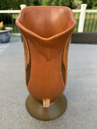 Roseville Pottery SILHOUETTE Vase 782 - 7 Leaf Decor Mid - Century Arts & Crafts 3