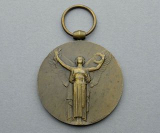 French Medal.  Wwi Woman Female Victory 1914 1918.  Art Nouveau.  Pendant By Morlon