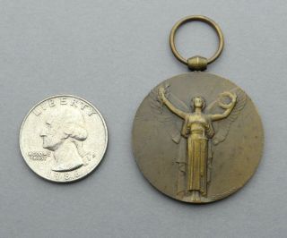 French Medal.  WWI Woman Female Victory 1914 1918.  Art Nouveau.  Pendant By Morlon 2