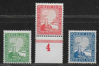 Dt.  Reich Rheinland 1000 Jahre Deutsch 1925 Mnh Cv $ 54.  -